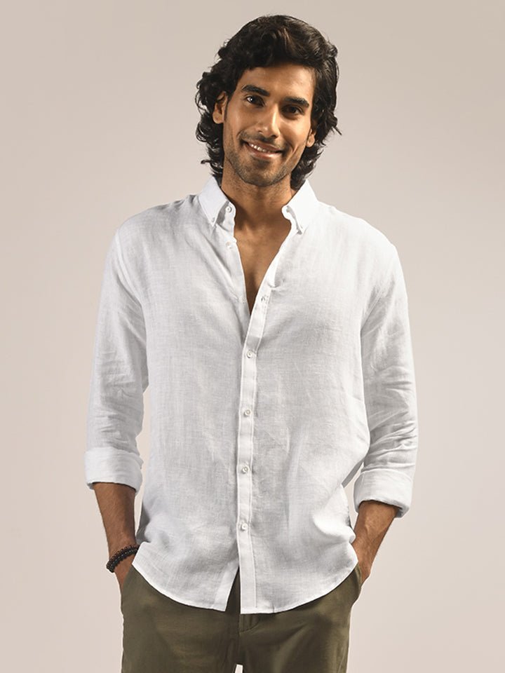 Hampstead European Linen White Shirt