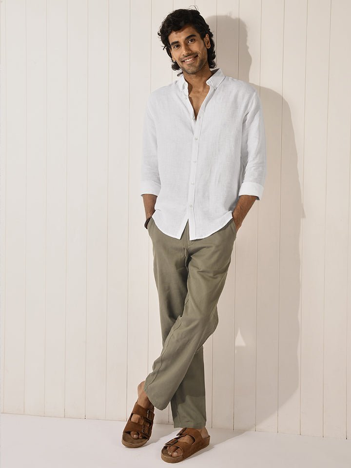 Hampstead European Linen White Shirt