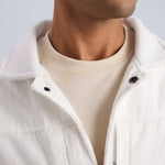 Pinnacle White Woven Cotton Corduroy Jacket