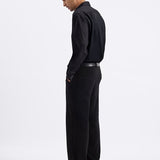 Cotton Satin Stretch Black Party Shirt - Rhythm