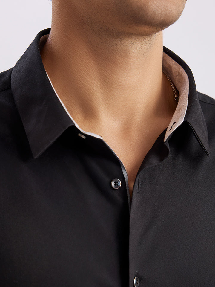 Giza Cotton Black Party Shirt - Rhythm