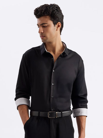 Rhythm Balck Giza Cotton Party Shirt
