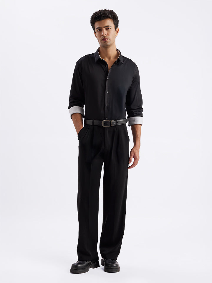 Giza Cotton Black Party Shirt - Rhythm