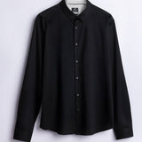 Cotton Satin Stretch Black Party Shirt - Rhythm