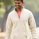 Sleigh White High Neck Zipper tshirt