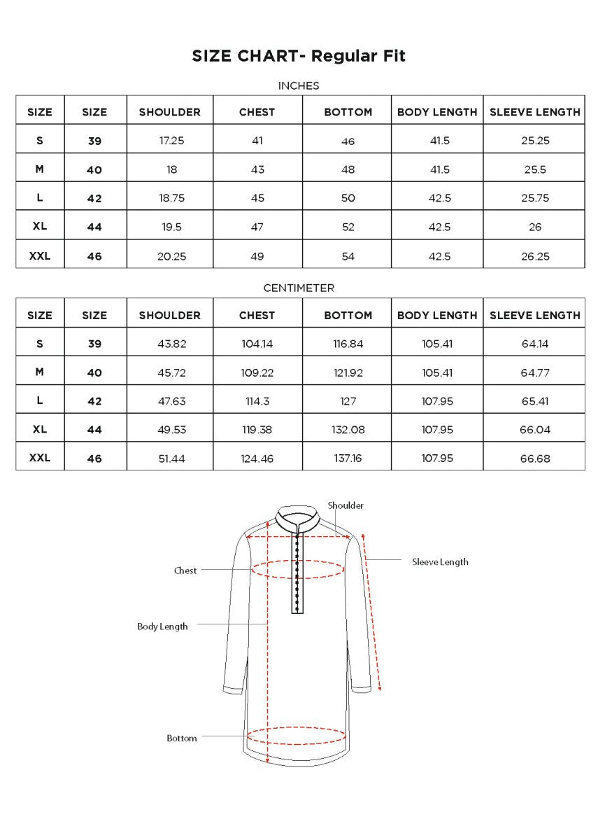 Mandarin Collar Dobby Kurta - Sattva