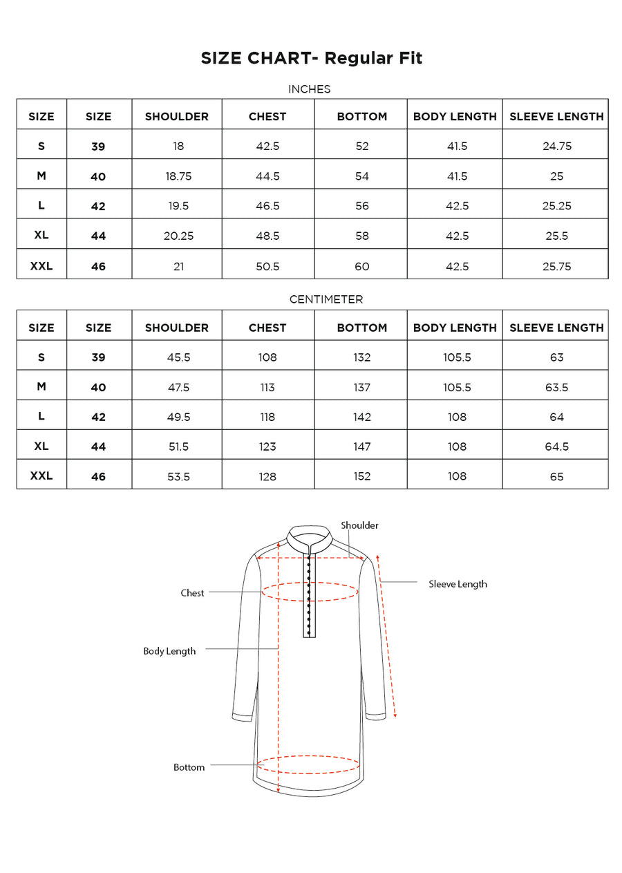 Mandarin Collar Dobby Kurta - Sattva