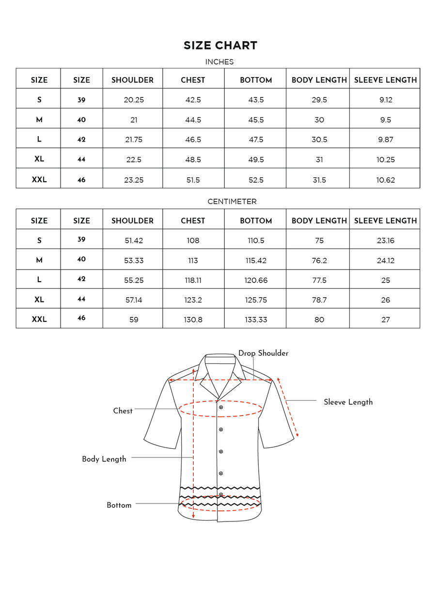 Patterned Camp Collar Shirt - Chevron