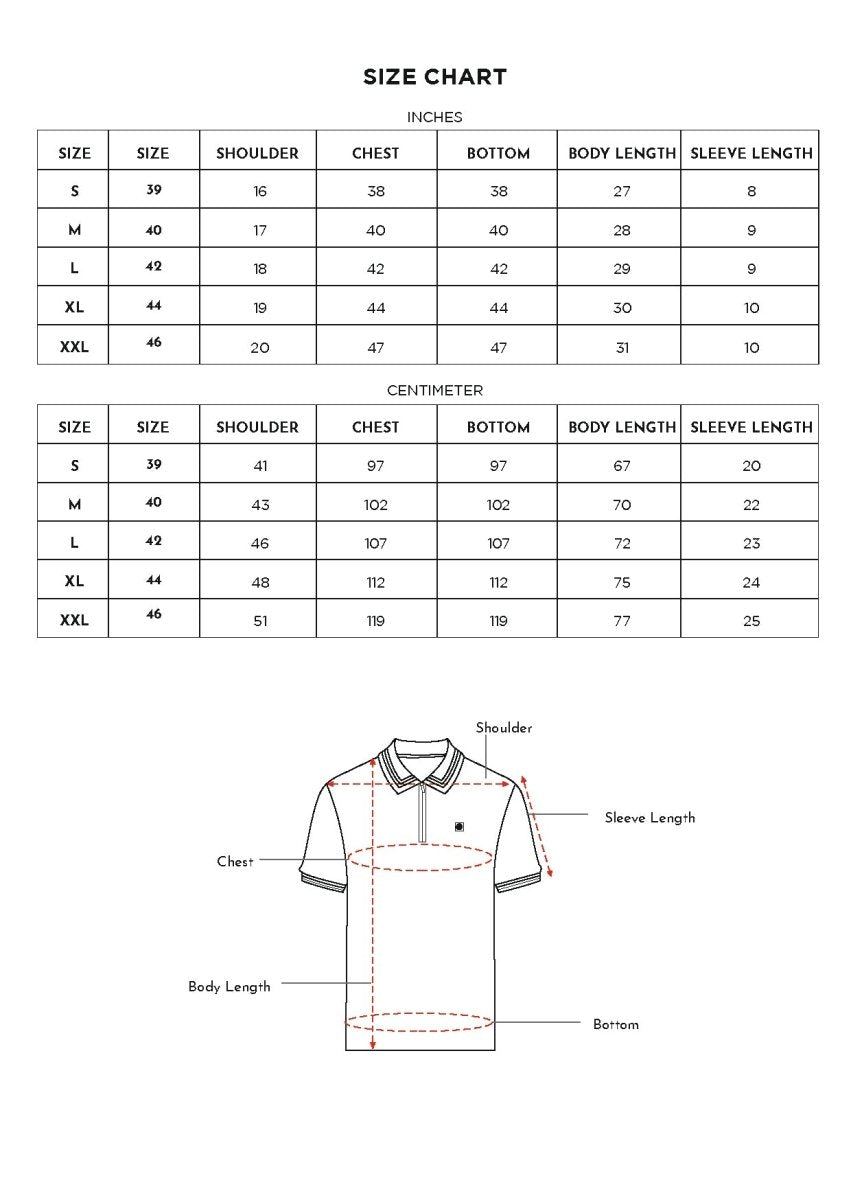 Quarter Zip Black Polo T-shirt - Raven