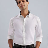 Smart Cotton Satin Stretch White Party Shirt - Soirée