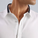 Smart Cotton Satin Stretch White Party Shirt - Soirée