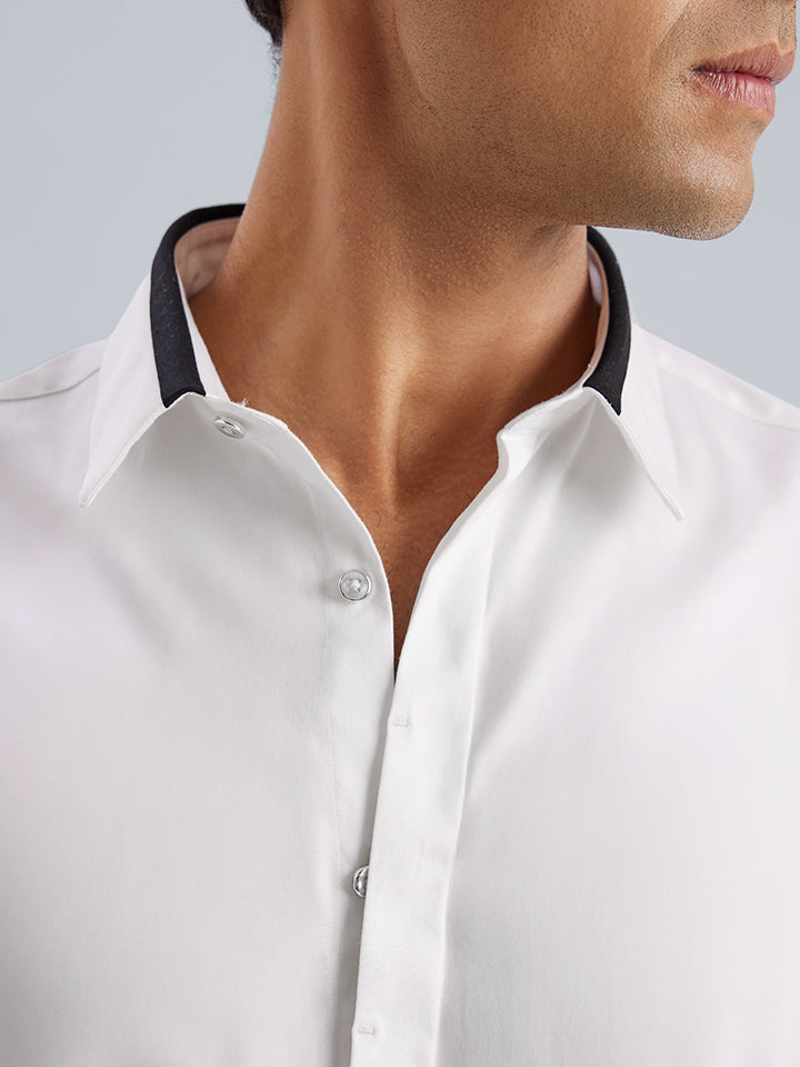 Giza Cotton White Party Shirt - Soirée
