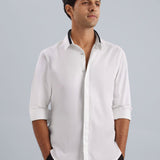 Smart Cotton Satin Stretch White Party Shirt - Soirée