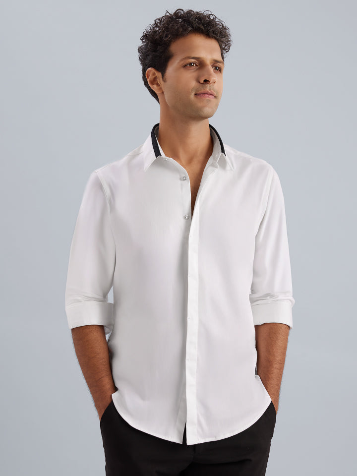 Giza Cotton White Party Shirt - Soirée