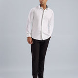 Smart Cotton Satin Stretch White Party Shirt - Soirée