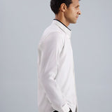 Smart Cotton Satin Stretch White Party Shirt - Soirée
