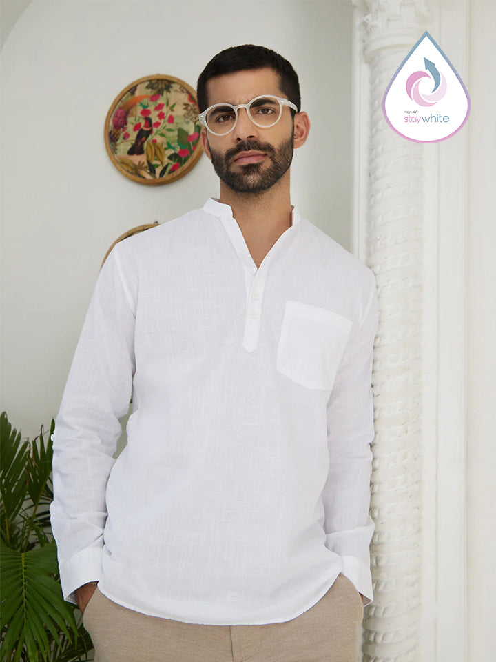 V-Neck Cotton Shirt - Vedic