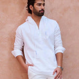 100% Cotton Hooded Shirt- Wakai