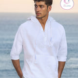 100% Cotton Hooded Shirt- Wakai