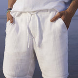 White Cotton Shorts - Zenway
