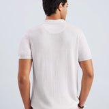 Knitted Zipper T-shirt - Zipped Cream