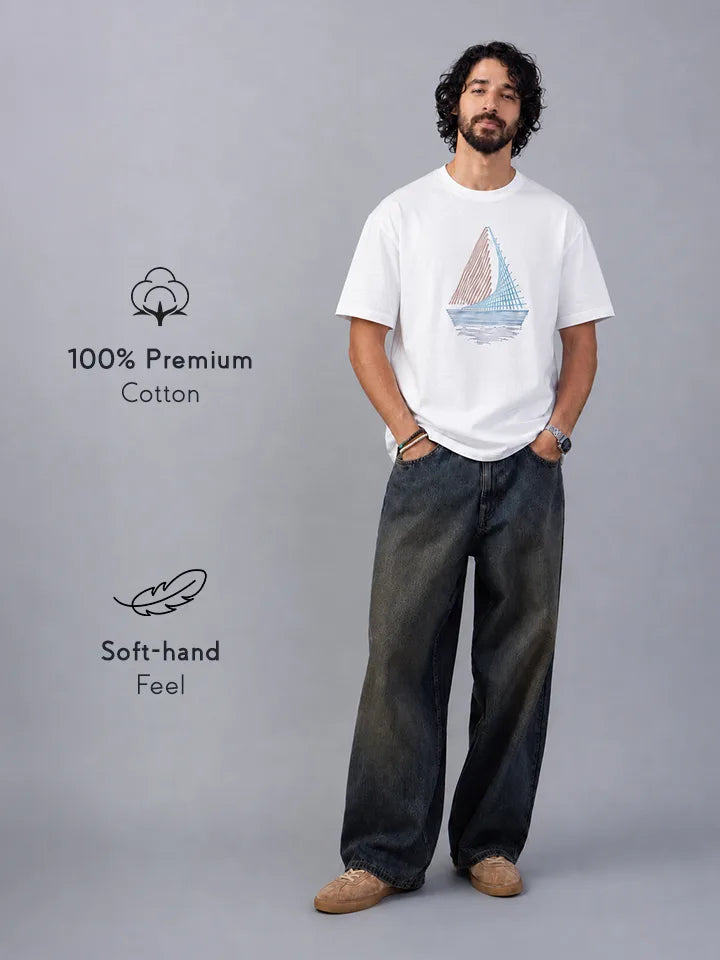Windward 100% Cotton White Graphic T-Shirt - feature