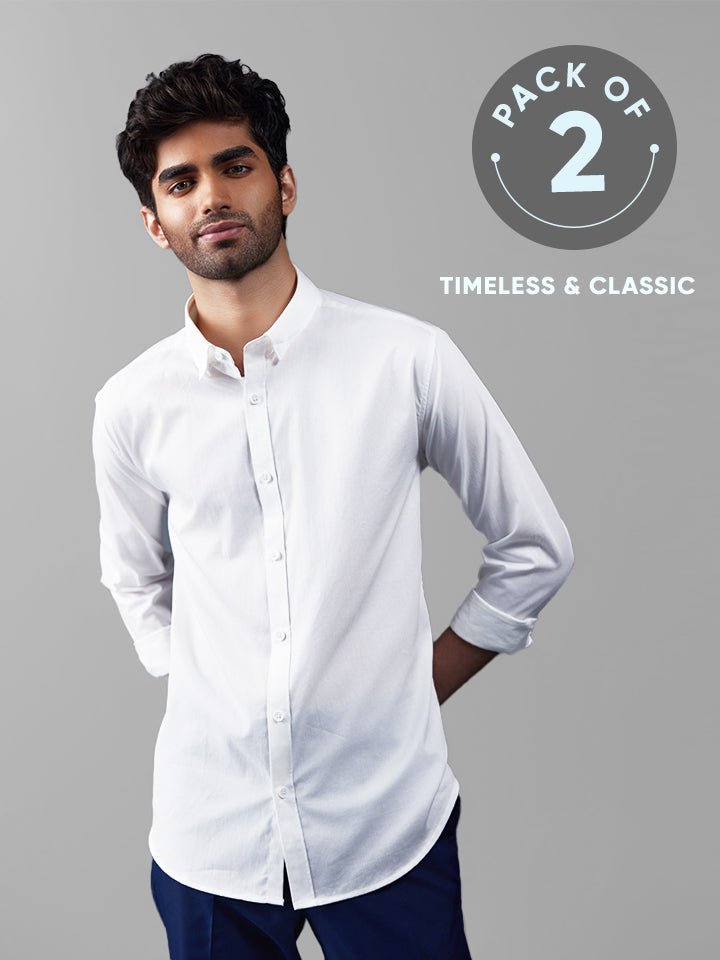 100% Cotton Twill Shirt - Everyday (Pack of 2)