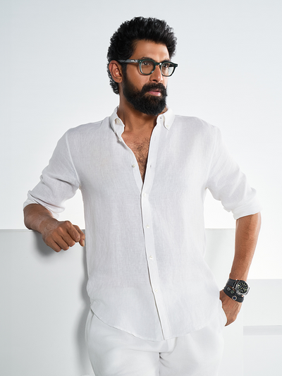 Hampstead White 100% Linen Button Down Shirt
