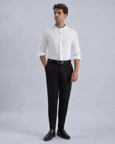 Cotton Stretch white Shirt - Onyx