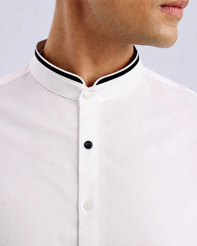 Cotton Stretch white Shirt - Onyx