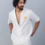 Lumere Embroidered Cotton Linen Shirt