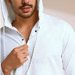 Crossway White Pop Over Hooded Shirt - Rana's favourite