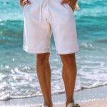 Bay White Easy Fit Linen Shorts