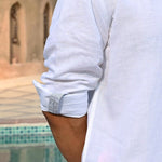 Amalfi Linen white Shirt - Full Sleeve with breathable linen-rich blend