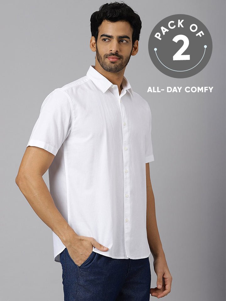 Classic Half Sleeve Oxford Shirt - Breeze (Pack of 2)