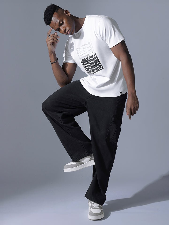 crew neck premium cotton Black & White Tshirt