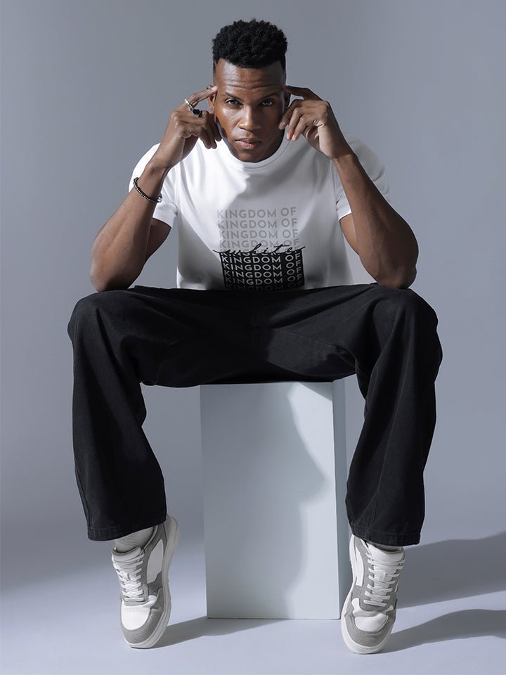 crew neck premium cotton Black & White Tshirt