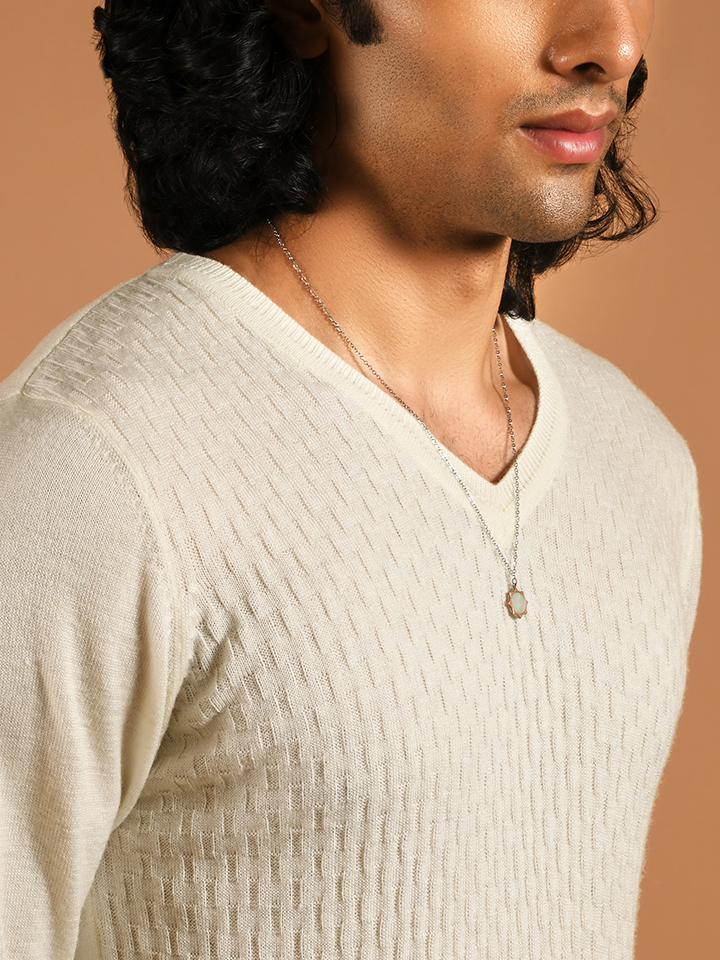 V-neck Full Sleeve Sweater - Den