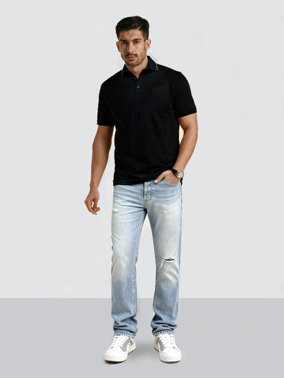 Dusk black Cotton Polo T-Shirt
