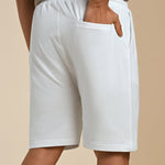 White Knitted Cotton Shorts - Edge