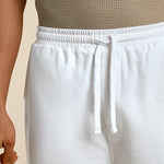 White Knitted Cotton Shorts - Edge