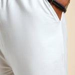 White Knitted Cotton Shorts - Edge