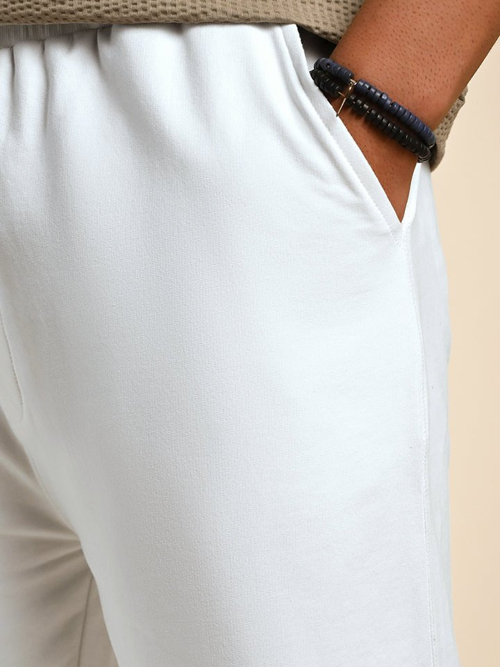 White Knitted Cotton Shorts - Edge