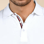Golfer White Cotton Pique Polo T-Shirt