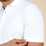 Golfer White Cotton Pique Polo T-Shirt