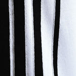 Gridlock White Geometric Knit Polo Shirt - Black & white