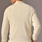 Grizzly White Round Neck Acrowool Sweater