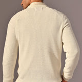 Round Neck Rib-knit Sweater - Grizzly