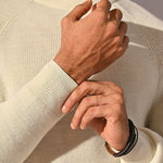 Grizzly White Round Neck Acrowool Sweater