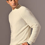 Grizzly White Round Neck Acrowool Sweater